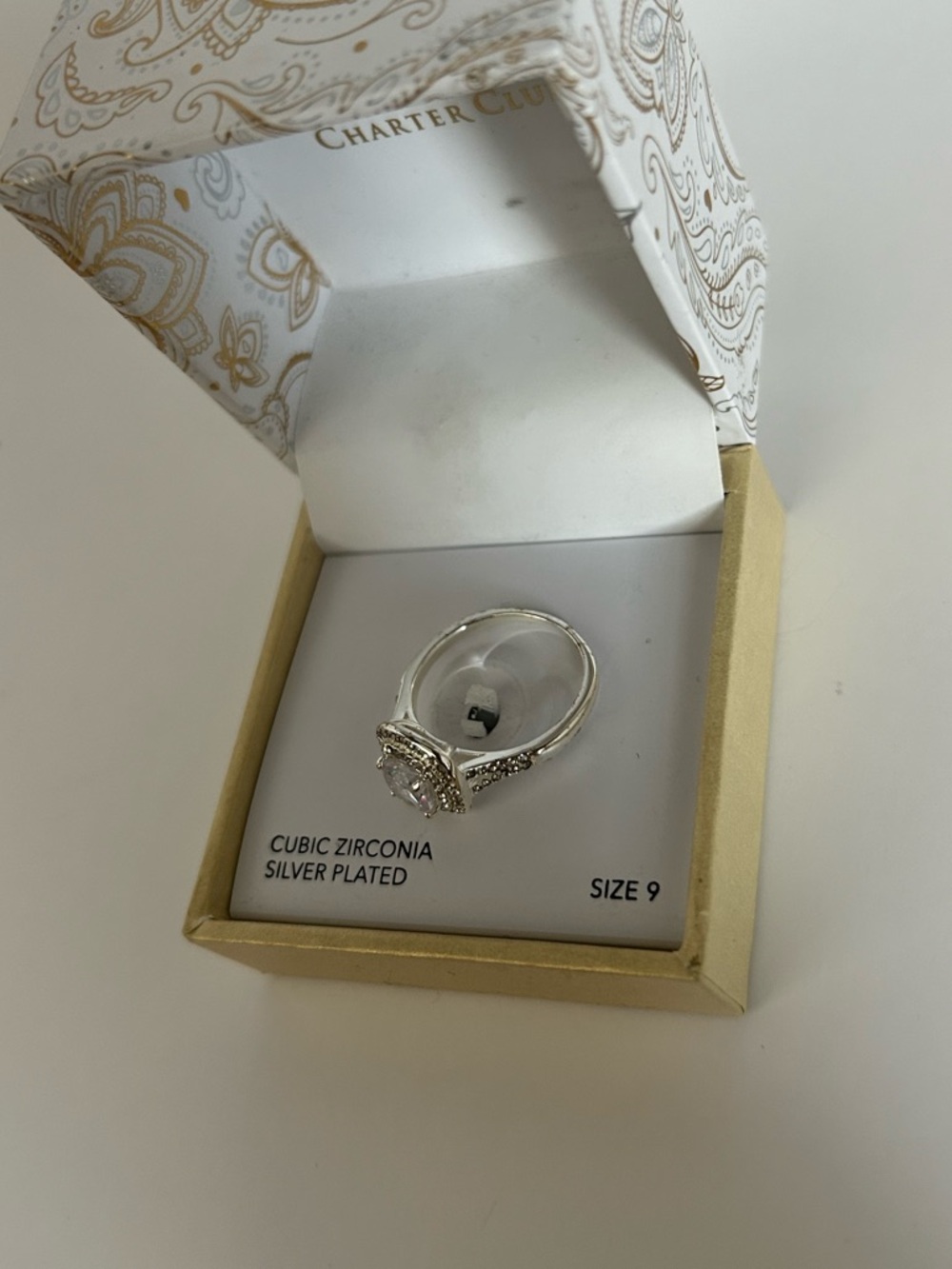 Charter Club Silver-Tone Halo Cubic Zirconia Ring - Picture 6 of 8